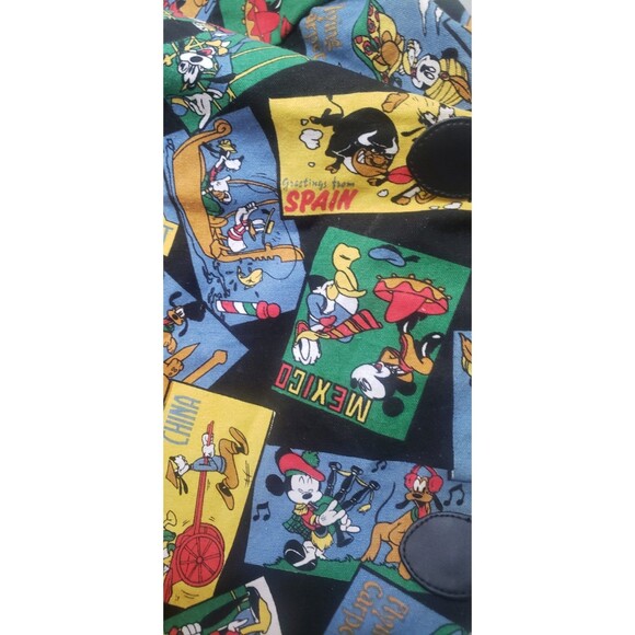 Vintage Disney Travel the Countries of the World Canvas Duffle Bag Mickey Goofy - Picture 6 of 13